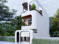 Mẫu nhà phố 3 tầng sketchup mới