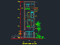 Mẫu nhà phố 3.5 tầng đẹp 4,2x20,8m (Bản vẽ CAD Kiến Trúc và Kết cấu)