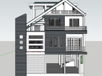 Mẫu nhà phố 4 tầng model su 11x13m