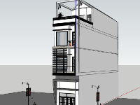 su nhà phố 4 tầng,file sketchup nhà phố,model su nhà 4 tầng