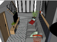 Mẫu nội thất căn hộ cao cấp thiết kế trên sketchup