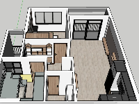 Mẫu nội thất căn hộ model sketchup