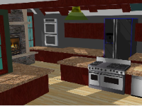 Mẫu phòng bếp đẹp file 3d su