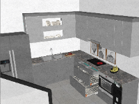 Mẫu phòng bếp đẹp mắt sketchup