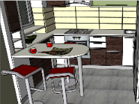 phòng bếp sketchup,phòng bếp file su,model su phòng bếp