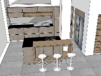 phòng bếp file su,sketchup phòng bếp,model su phòng bếp ăn
