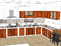 phòng bếp,phòng bếp sketchup,Model sketchup phòng bếp
