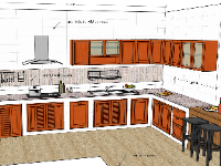 Mẫu phòng bếp sketchup