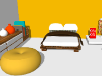 Mẫu phòng ngủ hiện đại file 3d su mới nhất