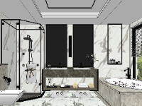 Mẫu phòng tắm sketchup đẹp