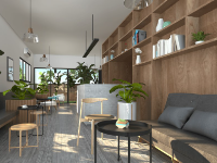 Mẫu quán cafe cực đẹp sketchup