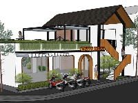 Mẫu quán cafe đẹp file sketchup mới nhất