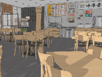 Mẫu quán cafe file sketchup đẹp