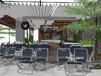 Mẫu quán cafe sketchup đẹp và đẳng cấp file sketchup