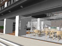 Mẫu quán coffe đẹp model sketchup