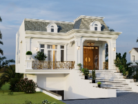 Mẫu revit biệt thự nhà chị Yến Bắc Giang 9x13m có tầng hầm