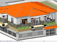 1 tầng,revit nhà 1 tầng,revit nhà 11x13m,nhà dân 11x13m