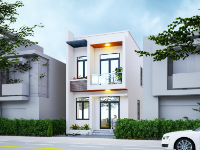 Mẫu revit nhà phố 2 tầng phong cách hiện đại 5.3x13m