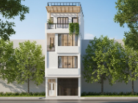 Mẫu revit nhà phố 3 tầng 1 tum 5x12m phong cách hiện đại, tối giản