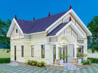 Mẫu revit nhà vườn kiểu mái Thái 1 tầng 9x14m