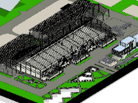 Mẫu revit nhà xưởng khu công nghiệp Hòa Lạc