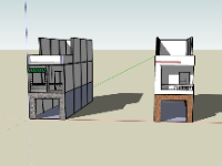 Mẫu sketchup 2 phương án thiết kế nhà phố 3 tầng 4.4x16.8m