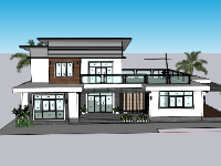 biệt thự sketchup,biệt thự 1 tầng,sketchup biệt thự,sketchup biệt thự 1 tầng