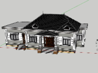 biệt thự 1 tầng,biệt thự sketchup,sketchup biệt thự,sketchup biệt thự 1 tầng