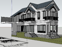 biệt thự 2 tầng,biệt thự sketchup,sketchup biệt thự,su biệt thự 2 tầng,sketchup biệt thự 2 tầng