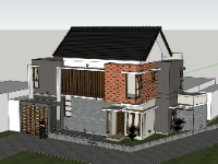 biệt thự 2 tầng,biệt thự sketchup,sketchup biệt thự,sketchup biệt thự 2 tầng