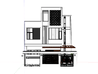 Mẫu sketchup biệt thự 3 tầng mái bằng mới nhất