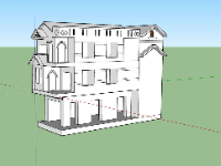 nhà phố 3 tầng,nhà phố 3 tầng sketchup,nhà phố sketchup,thiết kế nhà phố 3 tầng
