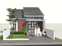 Mẫu sketchup nhà cấp 4 đơn giản