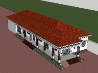 nhà cấp 4,nhà cấp 4 sketchup,sketchup nhà cấp 4,su nhà cấp 4