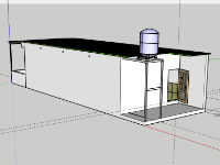 Mẫu sketchup nhà cấp 4 kích thước 5x11.5m