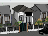 nhà cấp 4 sketchup,nhà cấp 4,su nhà cấp 4,sketchup nhà cấp 4