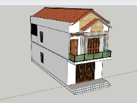 Nhà phố 2 tầng,su nhà phố 2 tầng,sketchup nhà phố 2 tầng,sketchup nhà phố,su nhà phố