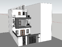 nhà phố 3 tầng,file sketchup nhà phố hiện đại,sketchup nhà phố 3 tầng,thiết kế nhà phố đẹp