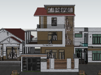 Mẫu sketchup nhà phố 3 tầng mới nhất