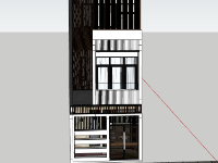 Mẫu sketchup nhà phố 4 tầng 4.7x19.2m