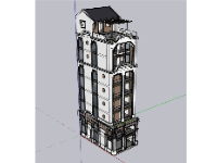 Mẫu sketchup nhà phố 8 tầng