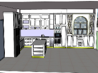 Mẫu sketchup nội thất phòng bếp mới