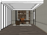 Mẫu sketchup nội thất phòng làm việc