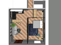 Mẫu sketchup nội thất phòng trọ