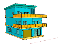 Mẫu sketchup phối cảnh biệt thự phố 3 tầng 10x15m