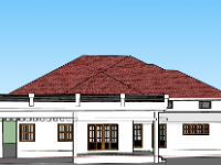 biệt thự sketchup,sketchup biệt thự 1 tầng,phối cảnh biệt thự 1 tầng,mẫu biệt thự 1 tầng su