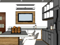 Mẫu sketchup thiết kế nhà bếp