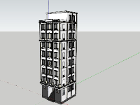 Mẫu sketchup thiết kế nhà nghỉ 9 tầng 10.4x10.1m