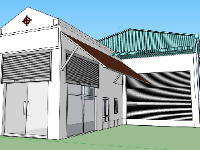 Mẫu sketchup thiết kế nhà xưởng 10.35x40m