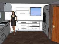 Mẫu sketchup thiết kế nội thất phòng bếp đẹp